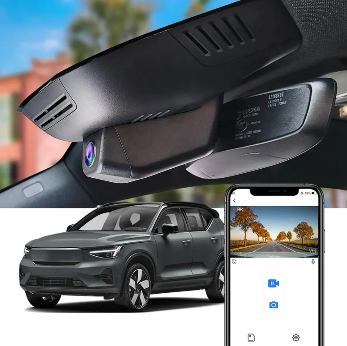 Integrert 4K Dashcam (foran) Volvo XC40 Recharge (2021-->)