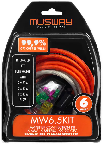 Hovedbilde Musway strømkabelsett 6mm2 OFC